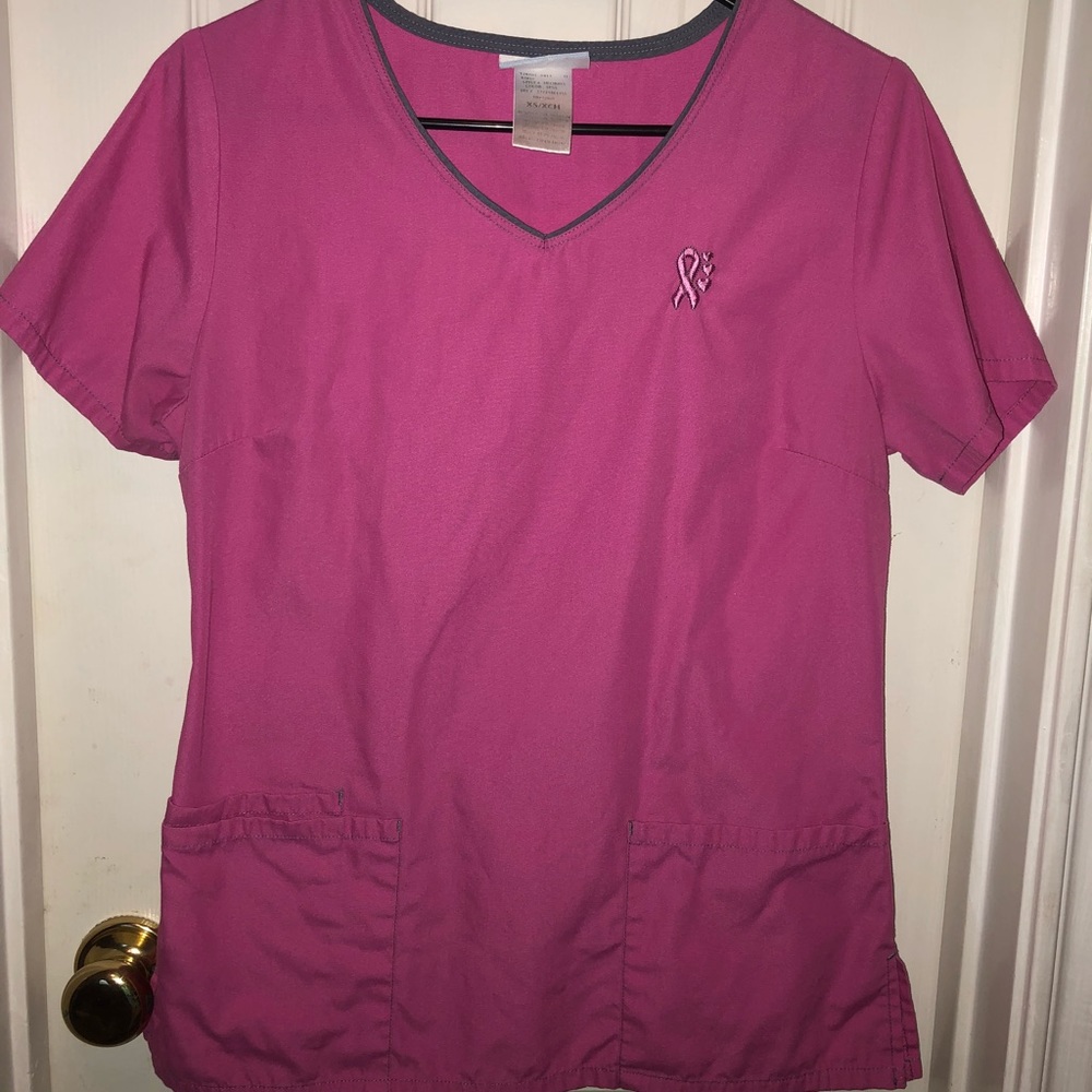 Breast cancer awareness Scrub Top